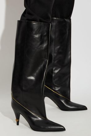 Versace Gianni Heeled Boots, Womens, Black