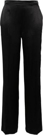 Joseph Zwarte Casual Broek van Zijde Satijn - Dames - Straight fit broeken - Zwart - M - Satijn - Broeken