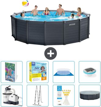 Intex Piscina Graphite Panel Redonda - 478x124 Cm - 9-piezas S526
