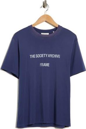 Frame Denim Soa Cotton Graphic Print T-Shirt in Dark Navy at Nordstrom Rack, Size X-Large