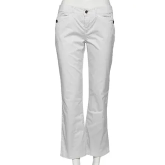 Emporio Armani White Cotton Regular Fit Pants