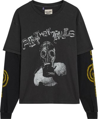 Gallery Dept. Layered Printed Cotton T-shirt - Black - XL
