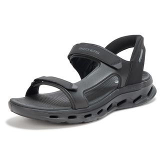 Skechers Mens Hands Free Slip-ins Go Walk Glide Step 2.0 Quarter Strap Sandal Sports Sandals, black, 12 UK