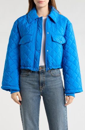 Blank NYC Diamond Quilted Puffer Jacket in Azure at Nordstrom Rack, Size X-Small