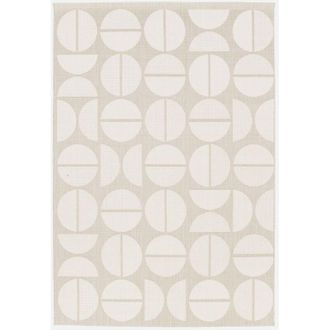 Sweeek Alfombra Interior/exterior Dise&ntilde;o Geom&eacute;trico Beige Poli&eacute;ster Reciclado