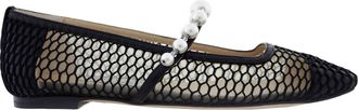 Jimmy Choo London Womens Ade Flat Black/Black Ballerina Flats