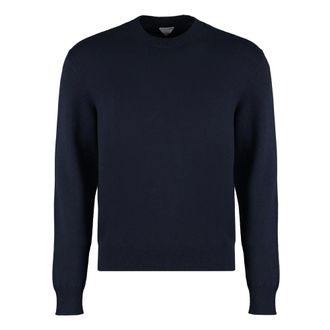 Bottega Veneta Cashmere Knitwear, male, Blue, S, Crew-neck cashmere Jumper