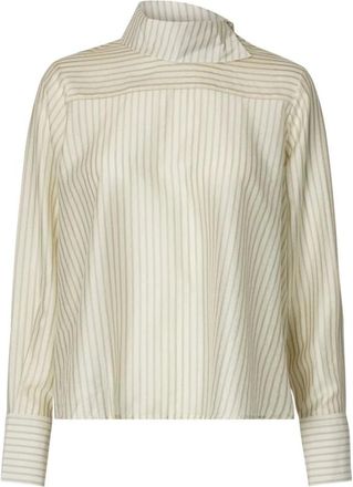 Selected Slwconnie LS Relaxed TOP - Dames - Blouses & Shirts - Beige - Maat: L Nylon