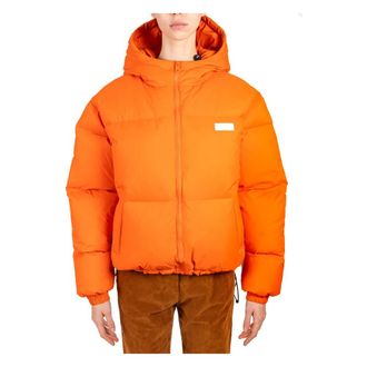 Msgm Winter Jackets, female, Orange, Size: 2XS Plumas Corto