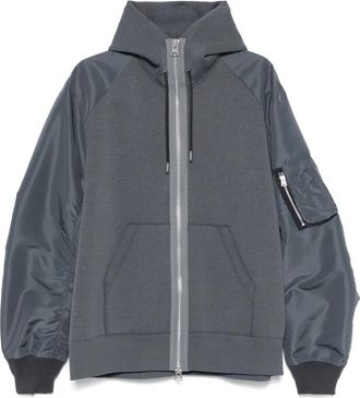 sacai Sponge hoodie - men - Polyester/Nylon/Cotton - 2 - Blue