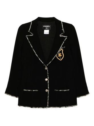 Chanel 2005 jack met enkele rij knopen - Zwart