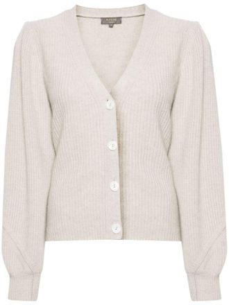 N.Peal Metal-Trim cashmere cardigan - women - Organic Cashmere - M - Grey