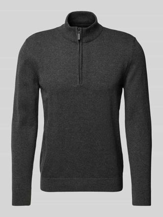 Barbour Strickpullover mit Troyer-Kragen in Anthrazit, Größe XL