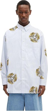 Kenzo Overhemden, Heren, Blauw, L, Katoen, By Verdy Oversized Shirt