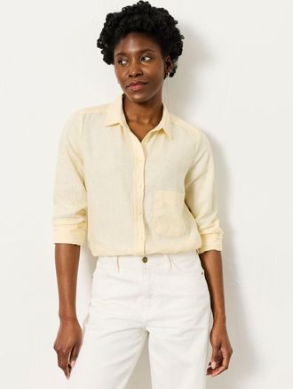 Fat Face FatFace Olivia Yellow Petite Linen Shirt