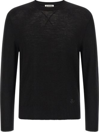 Jil Sander Black Logo Embroidery Sweater