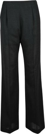 Alberta Ferretti Wijde broek - Dames - Wijde Broeken - Grijs - M - Wol - Broeken