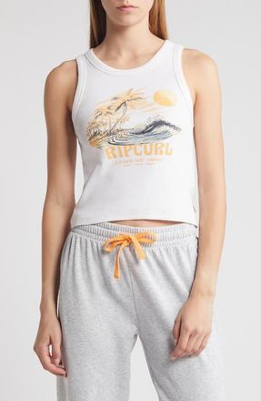Rip Curl Seabreeze Rib Graphic Tank in White at Nordstrom, Size Xx-Small