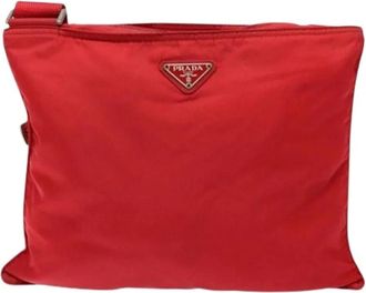 Prada Pre-owned Cross Body Bags, female, Red, Size: ONE SIZE Pre-owned Vintage Nylon Cross Body Bag