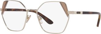 Vogue Eyewear Stijlvolle brillenframes in lichtgoud - unisex - Brillen - Geel - 52 MM - Accessoires