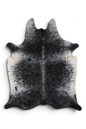 Infinity Leather Genuine Cowhide Black White Natural Leather Hairon Rug - Salt & Papper