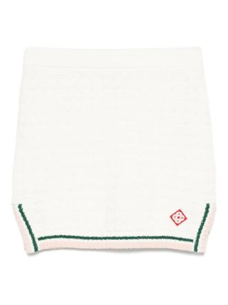 Casablanca striped-trim cotton skirt - White