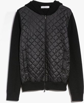 Max Mara Gebreid Jack met Capuchon - Dames - Zomerjassen - Zwart - M - Jassen