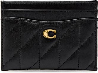 Coach Pillow Quilted Leather Card Holder - Black - One Size