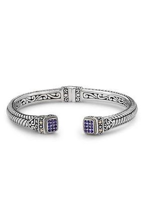Samuel B. Woven Pav&eacute; Tipped Bangle in Amethyst at Nordstrom Rack