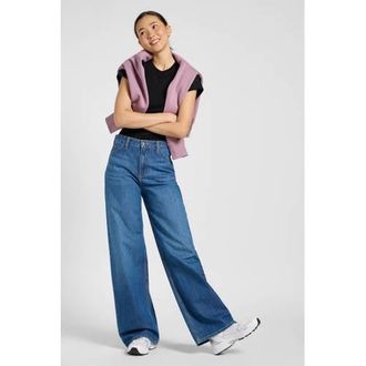 Lee wide leg jeans medium blue denim