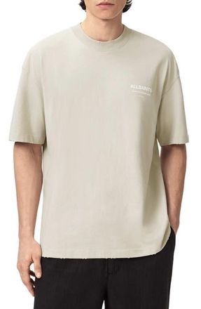 AllSaints Dreamer Graphic Cotton Crewneck T-Shirt in Powdered Green at Nordstrom, Size Xx-Large