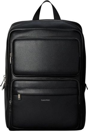 Calvin Klein Raised Double Pocket Backpack - Heren - Rugzakken - Zwart - ONE Size - Tassen