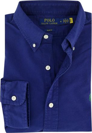 Polo Ralph Lauren Overhemden, Heren, Blauw, XL, Katoen, Slim Fit Shirt