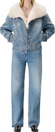 Iro Sophia Denim Jacket In Blue Vintage