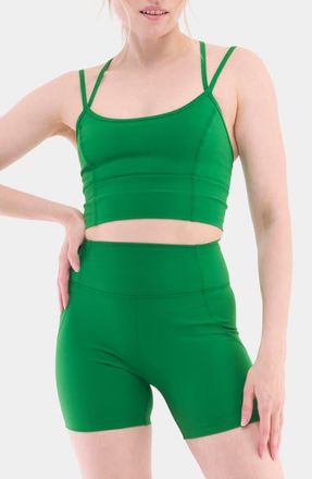 Halfdays Gwen Strappy Crop Camisole in Verdant at Nordstrom, Size X-Large