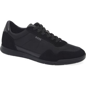 BOSS Titanium Low Top Sneaker in Black at Nordstrom Rack, Size 11Us / 10Uk