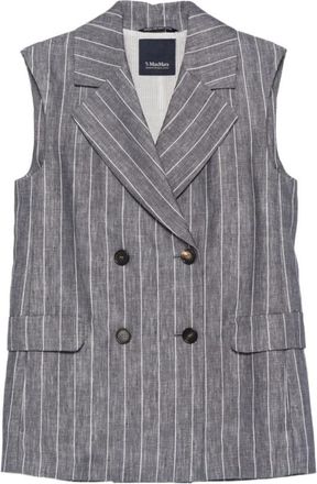 Max Mara Smmballo Vest - Dames - Bodywarmers - Blauw - XS - Katoen - Jassen