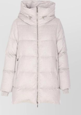 Moorer hooded quilted jacket zip pockets