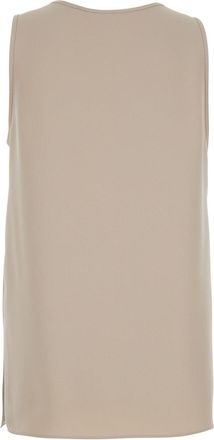 P.A.R.O.S.H. Womens Sleeveless Top Beige Polyester Tops