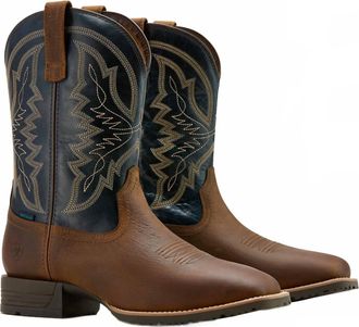 Ariat Mens Hybrid Ranchwork Waterproof Cowboy Boot In Brown