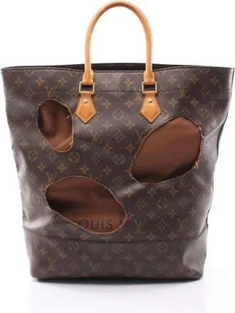 Louis Vuitton Brown Coated Canvas Leather Monogram Handbag Tote Bag (Pre-Owned)