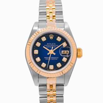 Rolex Pre-owned Rolex Datejust 26 Automatic Chronometer Diamond Blue Dial Ladies Watch 69173 BLDJ