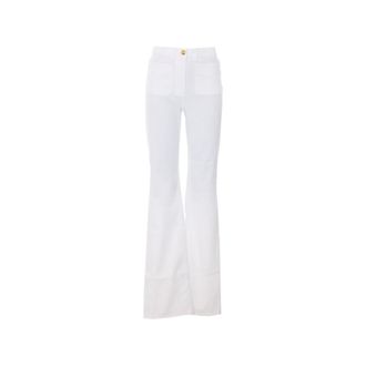 Elisabetta Franchi Flared Jeans, female, White, Size: W25 Flared Jeans