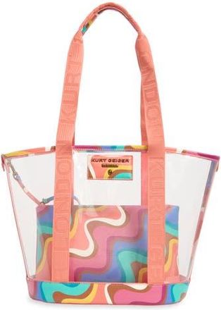 Kurt Geiger Hampstead Vinyl Tote in Coral Multi at Nordstrom Rack