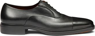 Santoni Leren Easy-On Oxford schoenen - Heren - Nette schoenen - Zwart - 43 EU - Leer - Schoenen