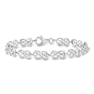Ross-Simons Sterling Silver Celtic Knot and Infinity Station Bracelet