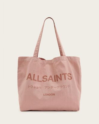 AllSaints Underground Logo Printed Tote Bag