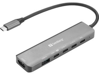 OEM Estaci&oacute;n De Acoplamiento Usb-c Sandberg 136-77, Color Gris