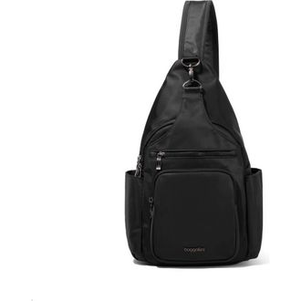 Baggallini Central Park Large Sling Bag in Black Twill at Nordstrom