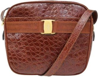 Ferragamo Pre-owned Leren Schoudertas - Dames - Vintage Schoudertas - Bruin - ONE Size - Leer - Vintage